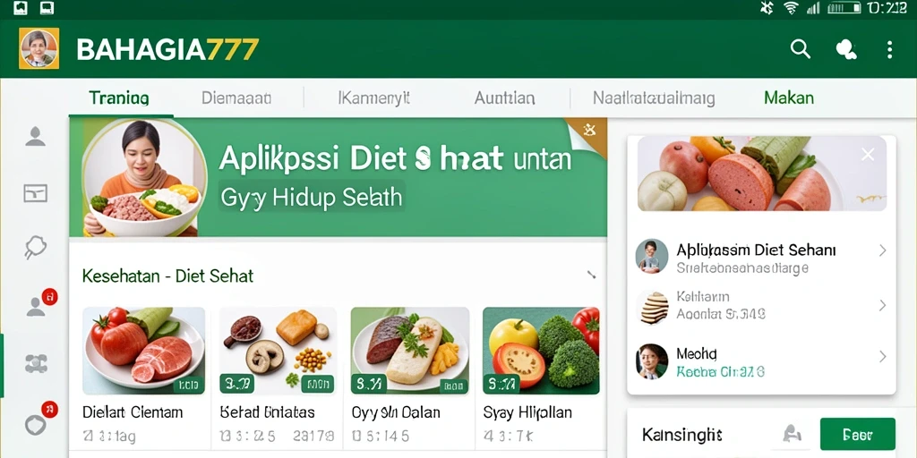 Antarmuka BAHAGIA777 dengan resep sehat dan fitur pelacakan yang mudah digunakan.