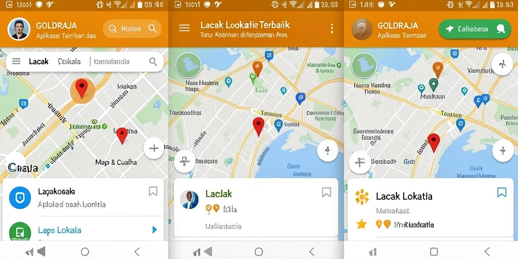 Antarmuka aplikasi GOLDRAJA menunjukkan lokasi terkini dengan jelas.