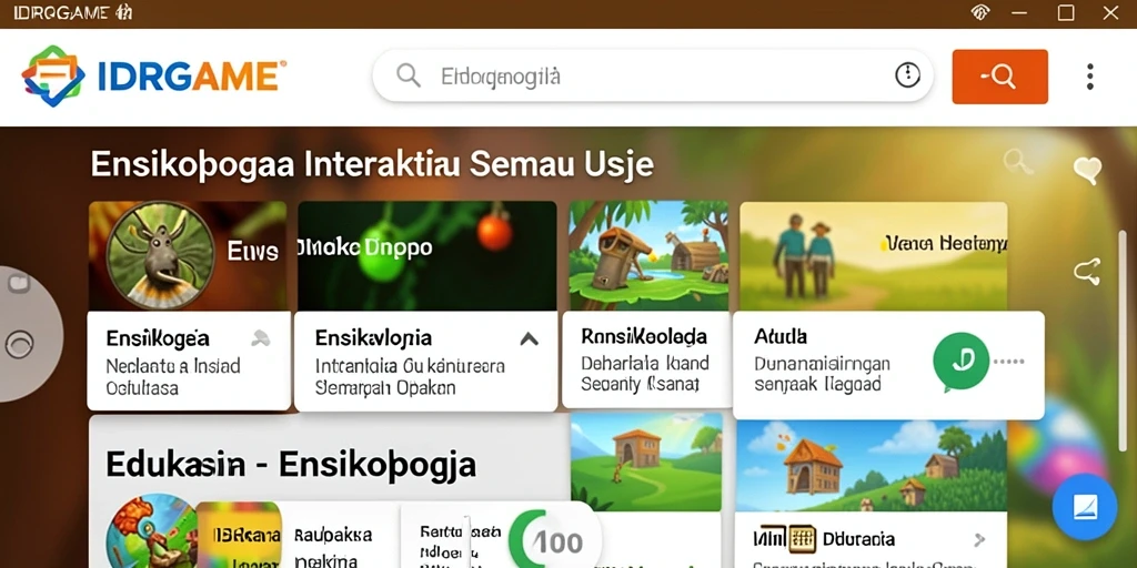 Tampilan antarmuka aplikasi Ensiklopedia yang interaktif dan menarik.