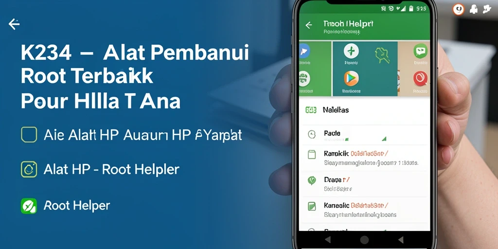 Antarmuka intuitif aplikasi K234 sebagai Root Helper.