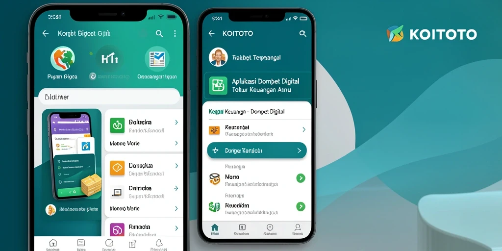 Tampilan antarmuka aplikasi KOITOTO untuk dompet digital yang user-friendly.