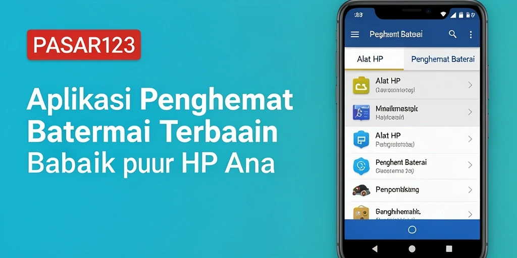 Screenshot PASAR123 menampilkan antarmuka sederhana dan fungsional untuk penghematan baterai.