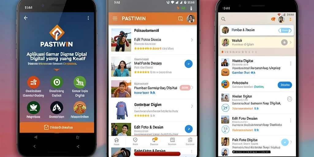 Antarmuka aplikasi PASTIWIN yang menarik dan user-friendly.