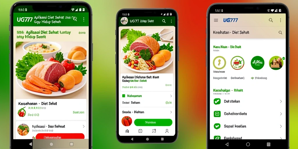 Tampilan antarmuka pengguna aplikasi UG777 tentang resep Diet Sehat.
